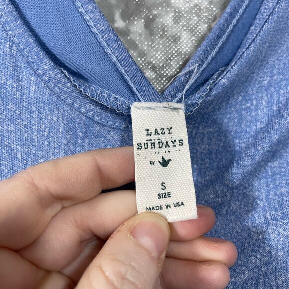 Lazy Sunday Heather Blue Oversized Strappy Back Top - Size Small - Short Sleeves - Picture 4 of 7